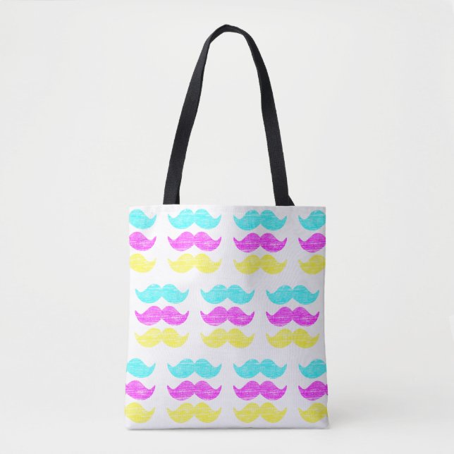 CMY Mustaches Tote Bag (Front)