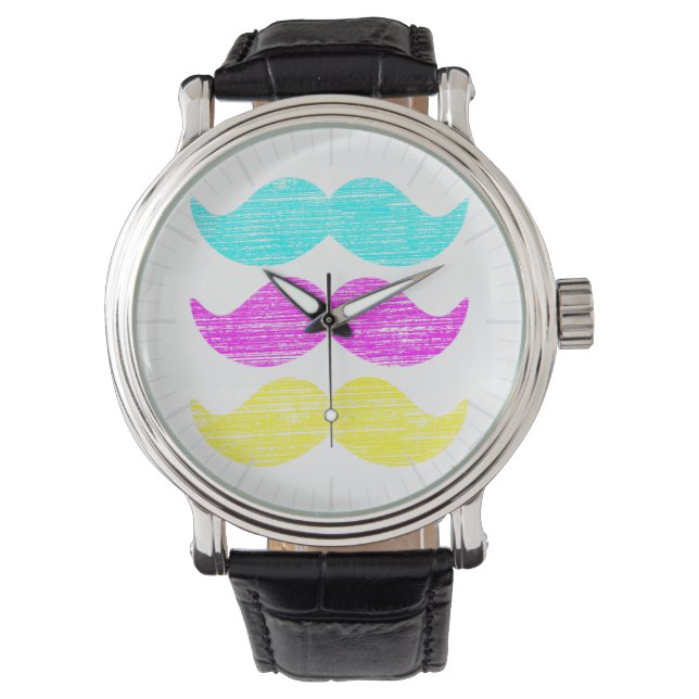 CMY Mustaches Watch (Front)