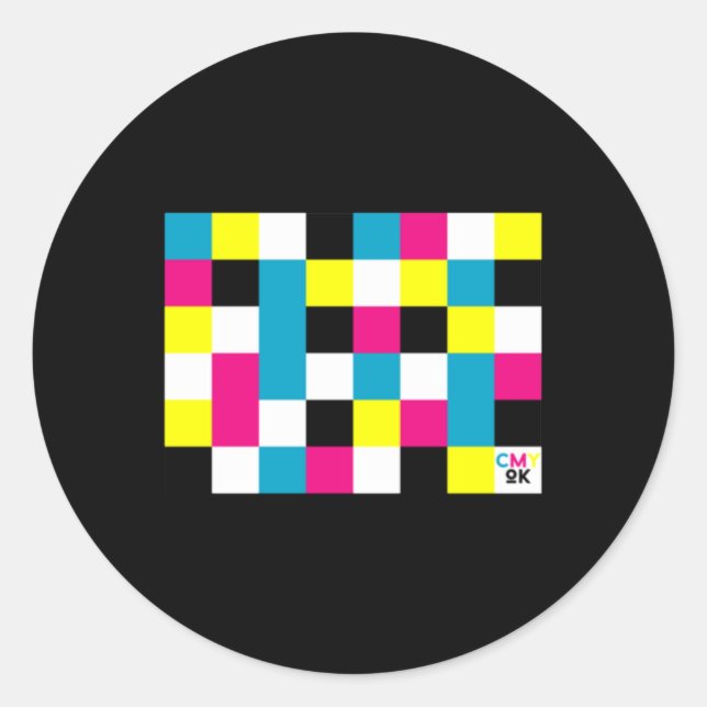 Cmy Ok Colors Digital Design Sticker  (Front)