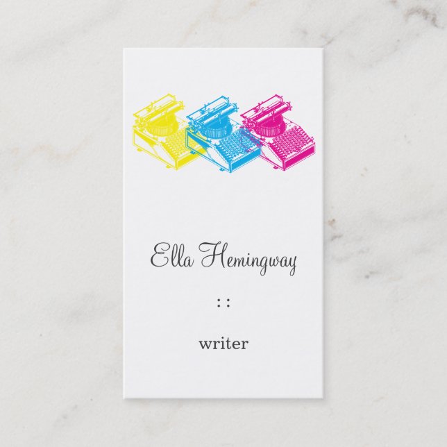 CMY Type Writing Machine Business Card (Front)