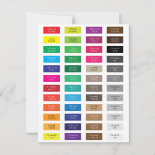 CMYK and Hex Code Color Samples