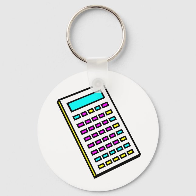 CMYK Calculator Retro Graphic Keychain (Front)