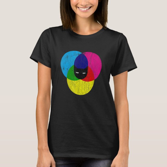 CMYK Cat Designer T-Shirt (Front)