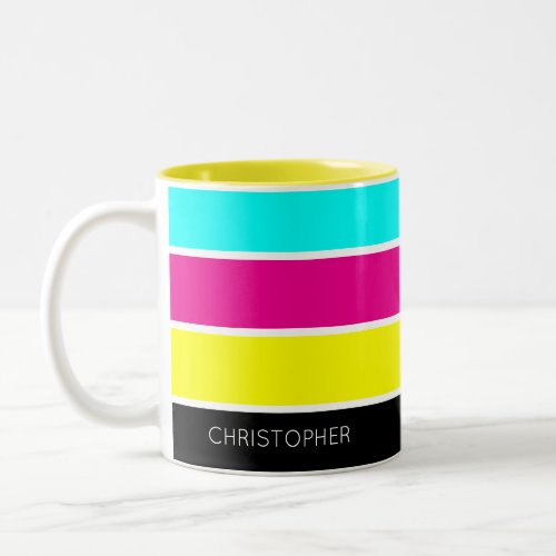CMYK Graphic Designer Custom Two_Tone Coffee Mug