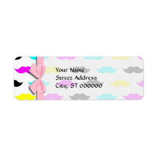 CMYK hipster mustache pattern Label