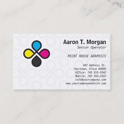 CMYK Ink Drops Business Card