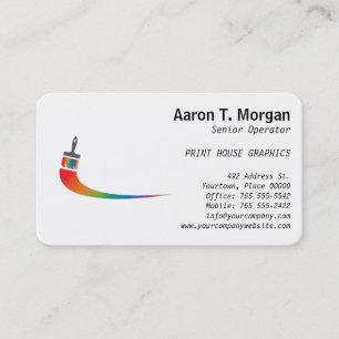 CMYK Ink Drops Colorful Paint Brush Printer Business Card