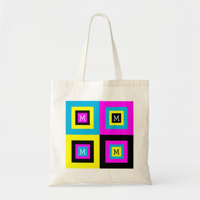 CMYK Monogram Tote Bag (Front)