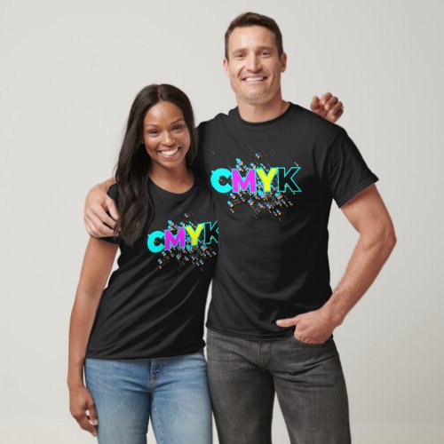 CMYK Paint Splatter T_Shirt