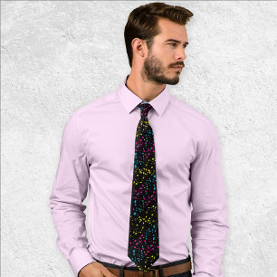 CMYK Splatter Cyan Magenta Yellow Black Printer's Neck Tie