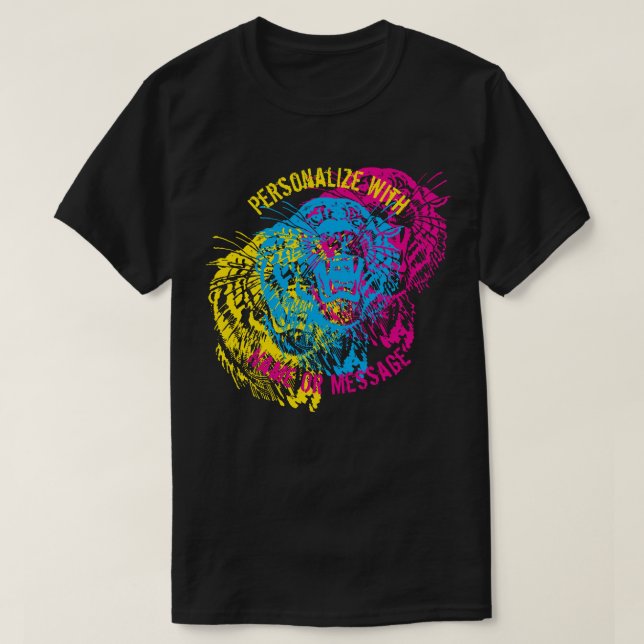 CMYK Tiger Retro T-Shirt (Design Front)