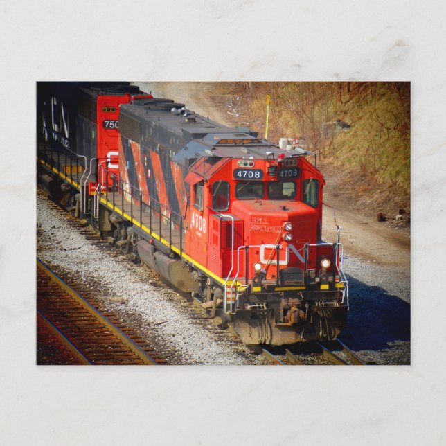 CN 4708 H.M.S. Hockeypokey locomotive Postcard (Front)