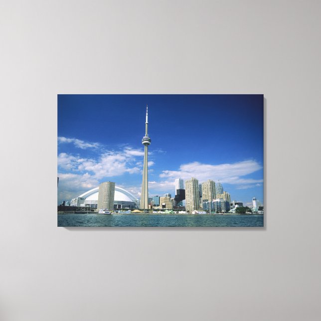 CN Tower and Skydome in Toronto, Ontario, Canvas Print (Front)