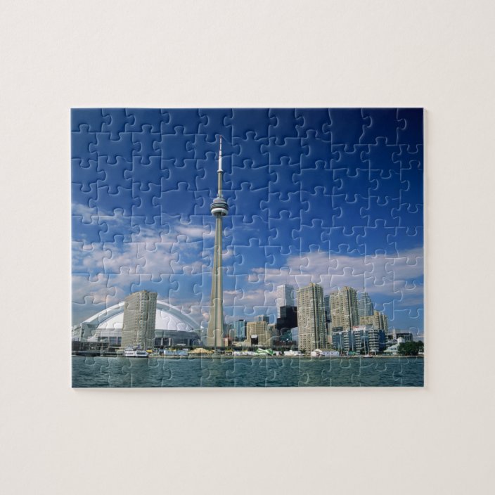 Cn Tower And Skydome In Toronto Ontario Jigsaw Puzzle Zazzle Com