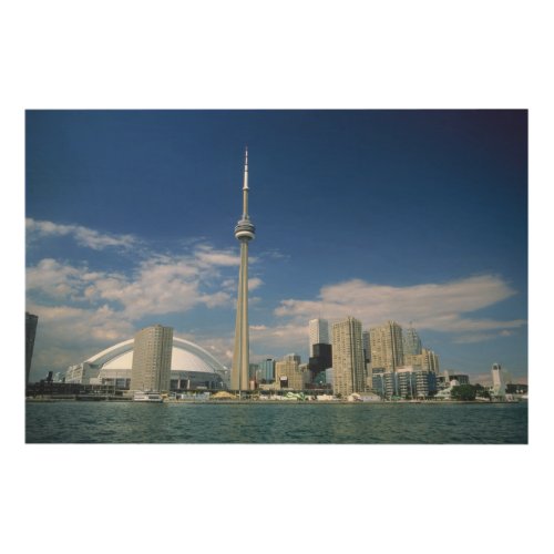 CN Tower and Skydome in Toronto Ontario Wood Wall Decor