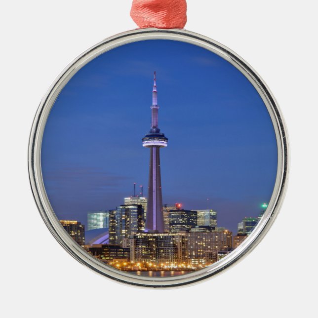 CN Tower in Toronto at night Metal Ornament (Front)