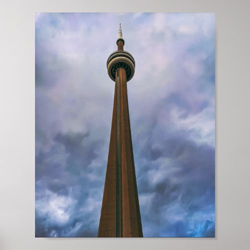 CN Tower Toronto Ontario Canada Travel Photography Poster