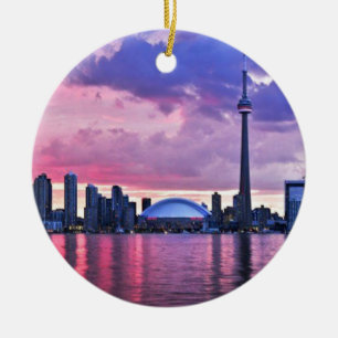 CN Tower : View from Center Island Toronto Ceramic Ornament