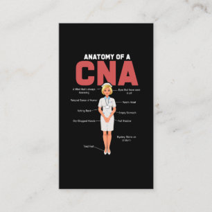CNA Anatomy Nurse Certified Nursing Assistant Business Card