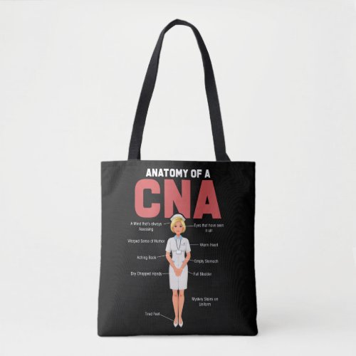CNA Anatomy Nurse Certified Nursing Assistant Tote Bag