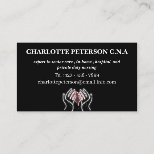 CNA And Caregiver Business Card