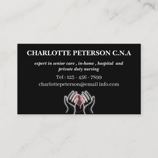 CNA And Caregiver Business Card (Front)