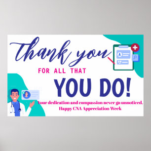 CNA Appreciation Week Banner Thank You Certified Poster
