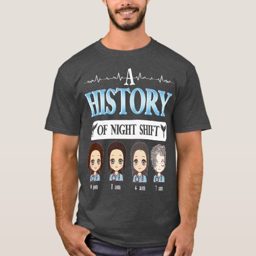 CNA BSN RN SRN RGN Nurse Meme A History Of Night S T_Shirt
