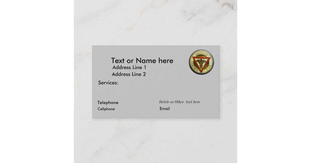 CNA business card template
