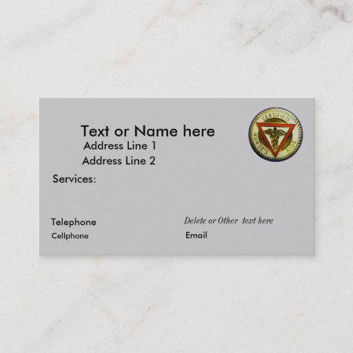 Customizable CNA business card template