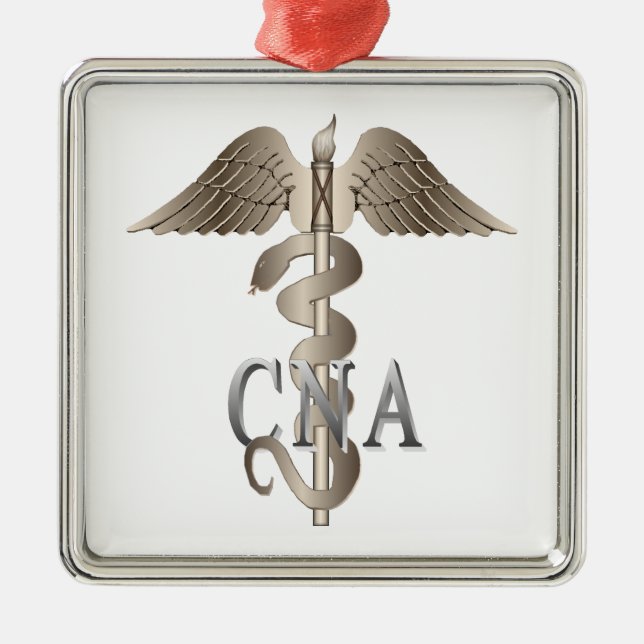 CNA Caduceus Metal Ornament (Front)