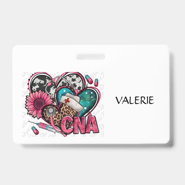 CNA Certified Nurse Aid Name Badge (Front)