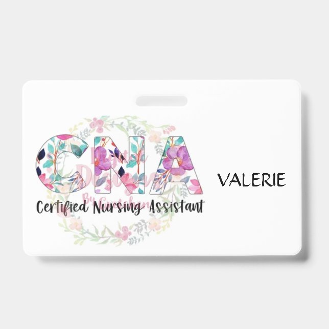 CNA Certified Nurse Aide Name Badge (Front)
