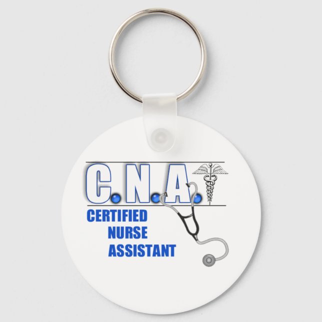 CNA Certified Nurse Assistant with Stethescope Keychain (Front)