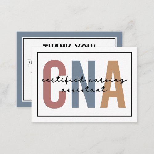 CNA Certified Nursing Assistant Appreciation Note Card