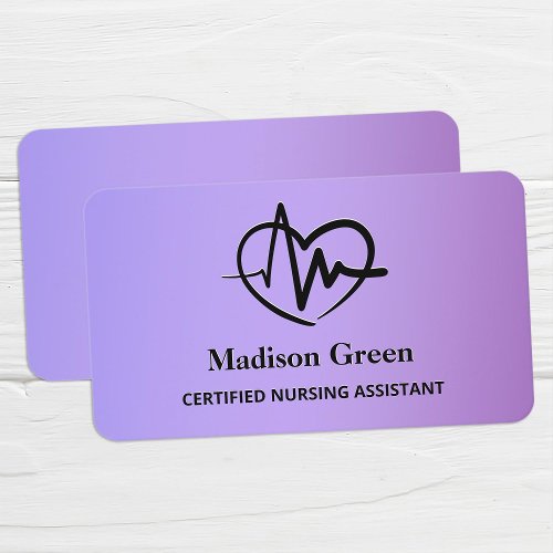 CNA Certified Nursing Assistant Business Card