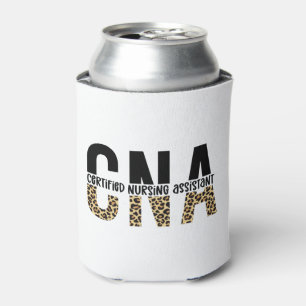 CNA Certified Nursing Assistant Cheetah Print Can Cooler