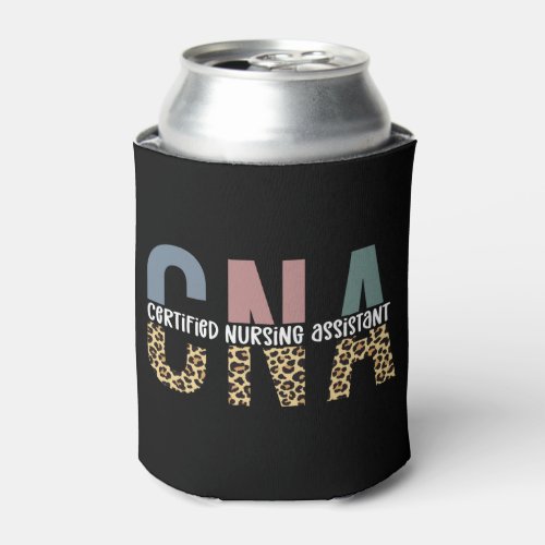 CNA Certified Nursing Assistant Cheetah Print Can Cooler