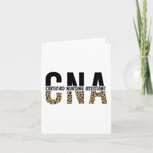 CNA Certified Nursing Assistant Cheetah Print Card