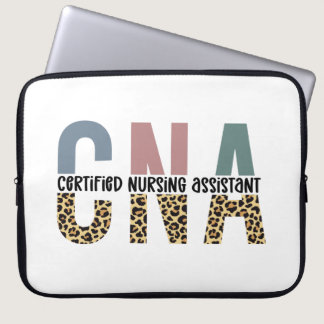 CNA Certified Nursing Assistant Cheetah Print Laptop Sleeve
