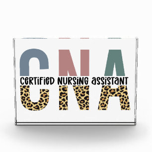 CNA Certified Nursing Assistant Cheetah Print Photo Block