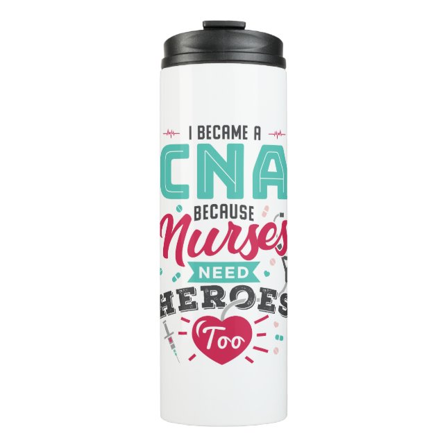 CNA Certified Nursing Assistant Heroes Thermal Tumbler (Front)