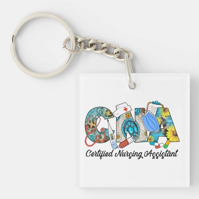 CNA Certified Nursing Assistant Keychain (Front)