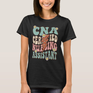 CNA Certified Nursing Assistant Retro Groovy Nursi T-Shirt