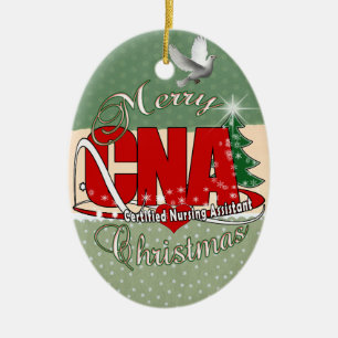 CNA CHRISTMAS Certified Nursing Assistant Ceramic Ornament