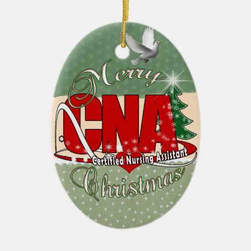 CNA CHRISTMAS Certified Nursing Assistant Ceramic Ornament