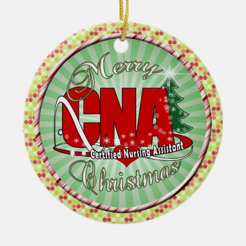 CNA CHRISTMAS Certified Nursing Assistant Ceramic Ornament