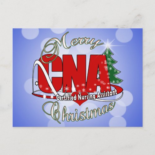 CNA CHRISTMAS Certified Nursing Assistant Holiday Postcard