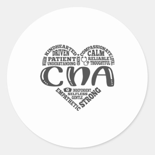 CNA CNA nurse appreciation Subway art Classic Round Sticker