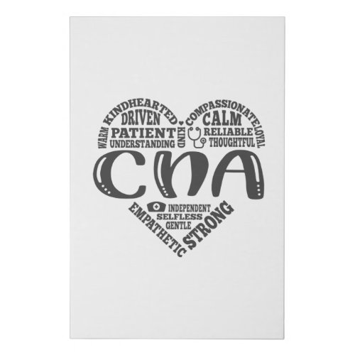 CNA CNA nurse appreciation Subway art Faux Canvas Print